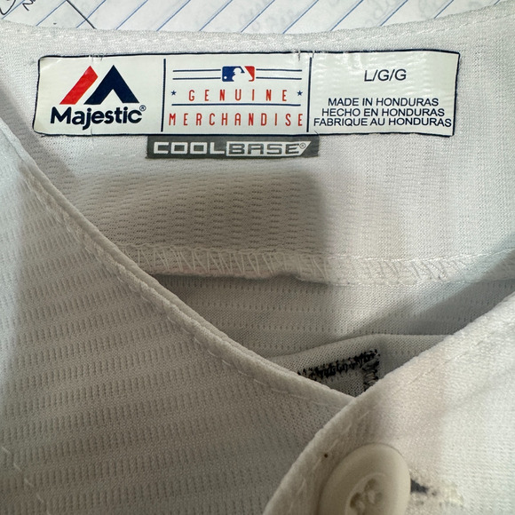 Majestic Red Sox Jersey Ted Williams #9 MLB Cool Base L White Lt Blue Throwback - Picture 7 of 7